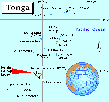 Map of Tonga Islands.  Tonga map.